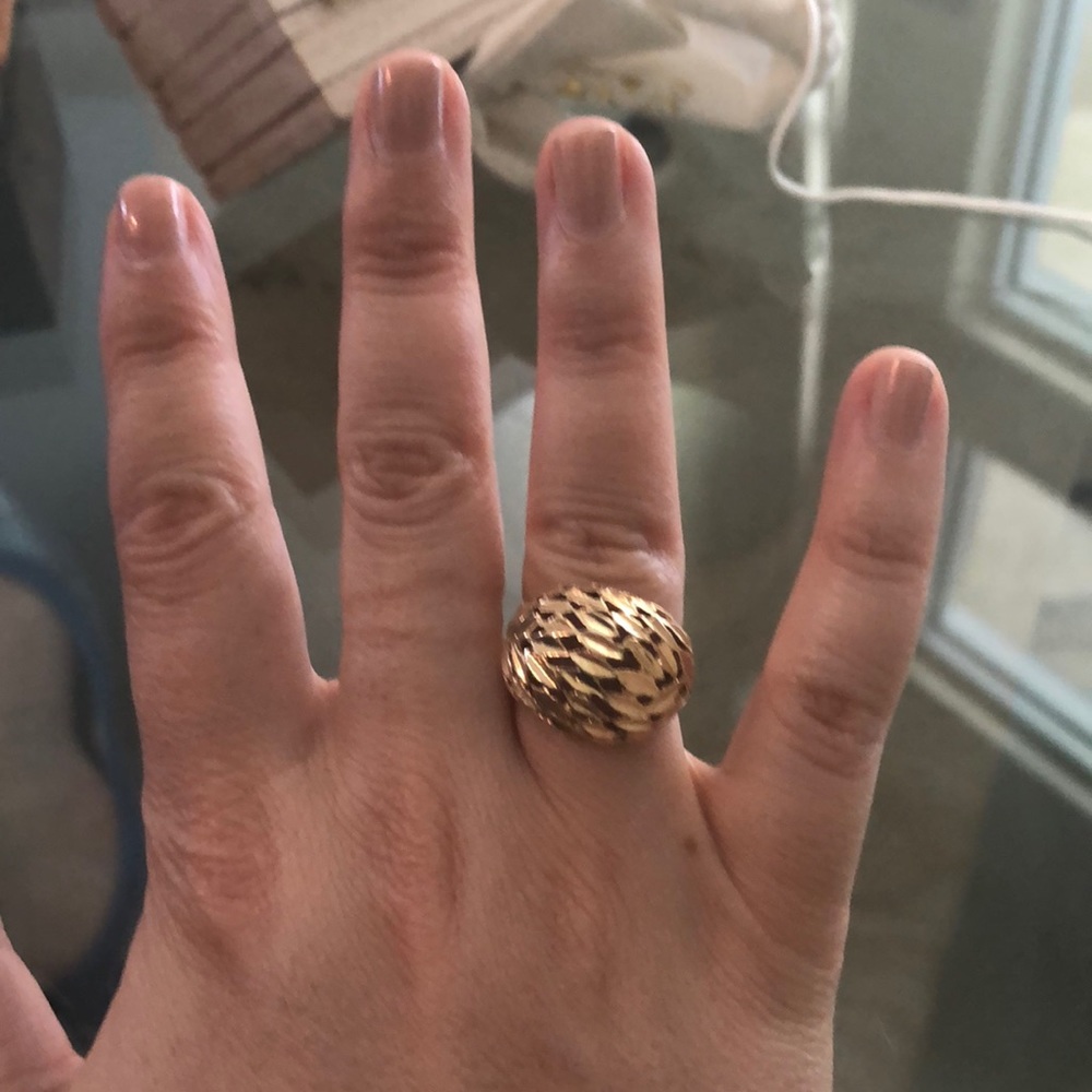 14kt Diamond Cut Gold Dome Ring